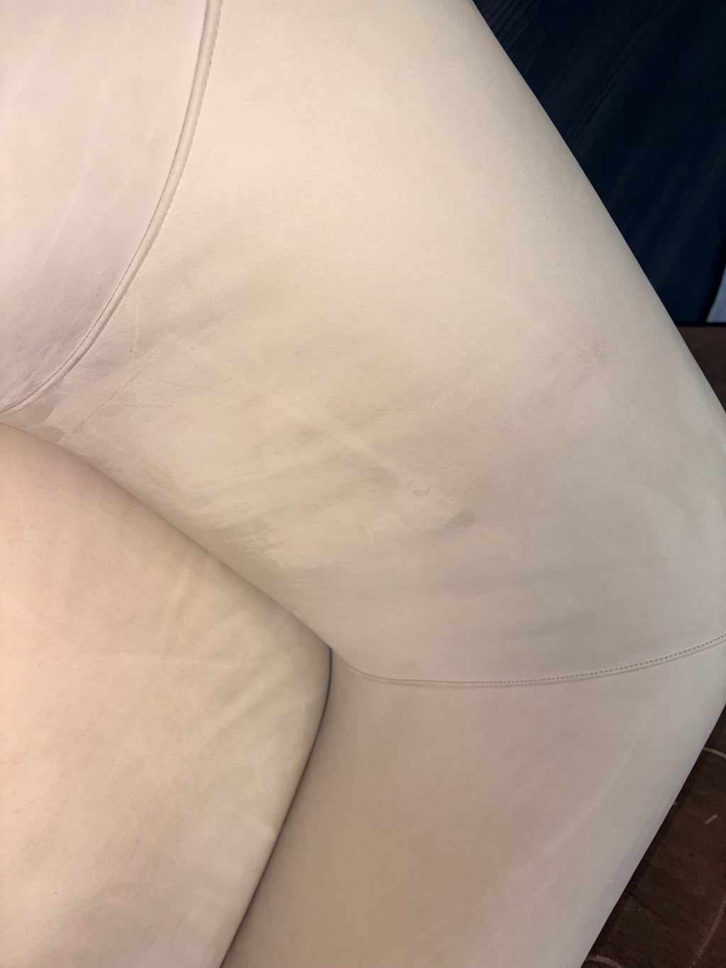 RH 1950s Italian Shelter Arm Leather Chair | Classic Depth | Italian Veneto | Ivory