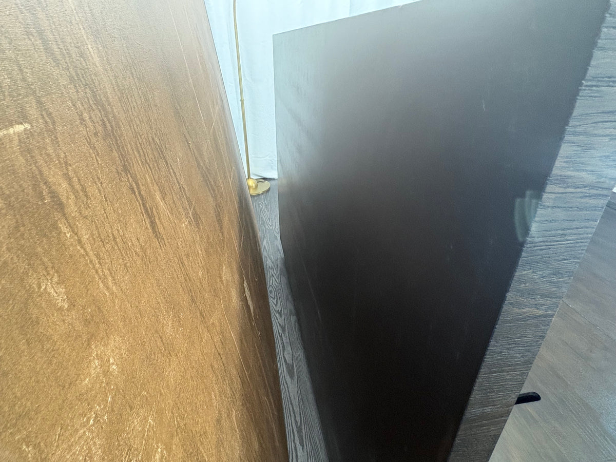 RH Machinto Panel Bed – Queen | 50" Headboard | Brown Oak
