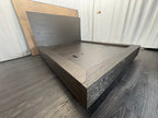 RH Machinto Panel Bed – Queen | 50" Headboard | Brown Oak