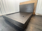 RH Machinto Panel Bed – Queen | 50" Headboard | Brown Oak
