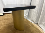 Custom Console Table Arhaus Distressed Black Painted Top | Gold Dauphine Pedestal Base