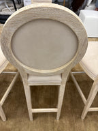 Set of Five RH French Contemporary Round Leather Counter Stools