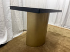 Custom Console Table Arhaus Distressed Black Painted Top | Gold Dauphine Pedestal Base
