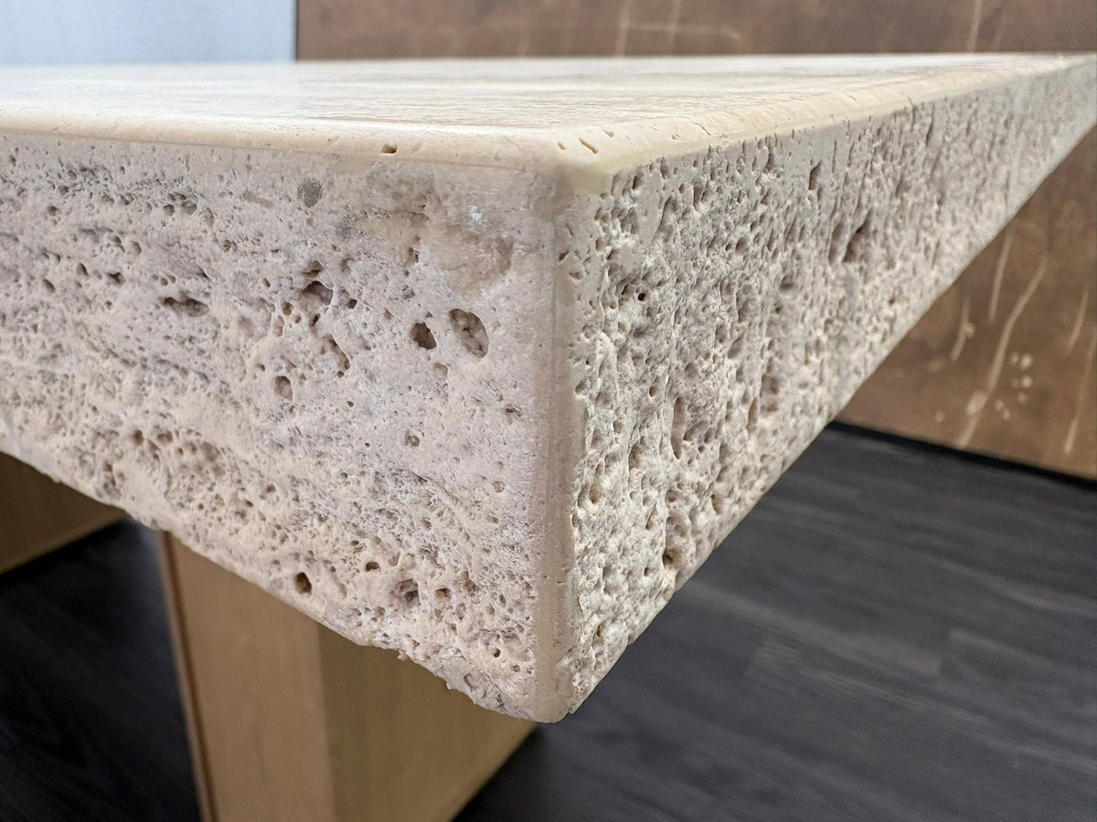 RH Restoration Hardware Lumi Rectangular Dining Table
72" | Light Oak | Turkish Travertine