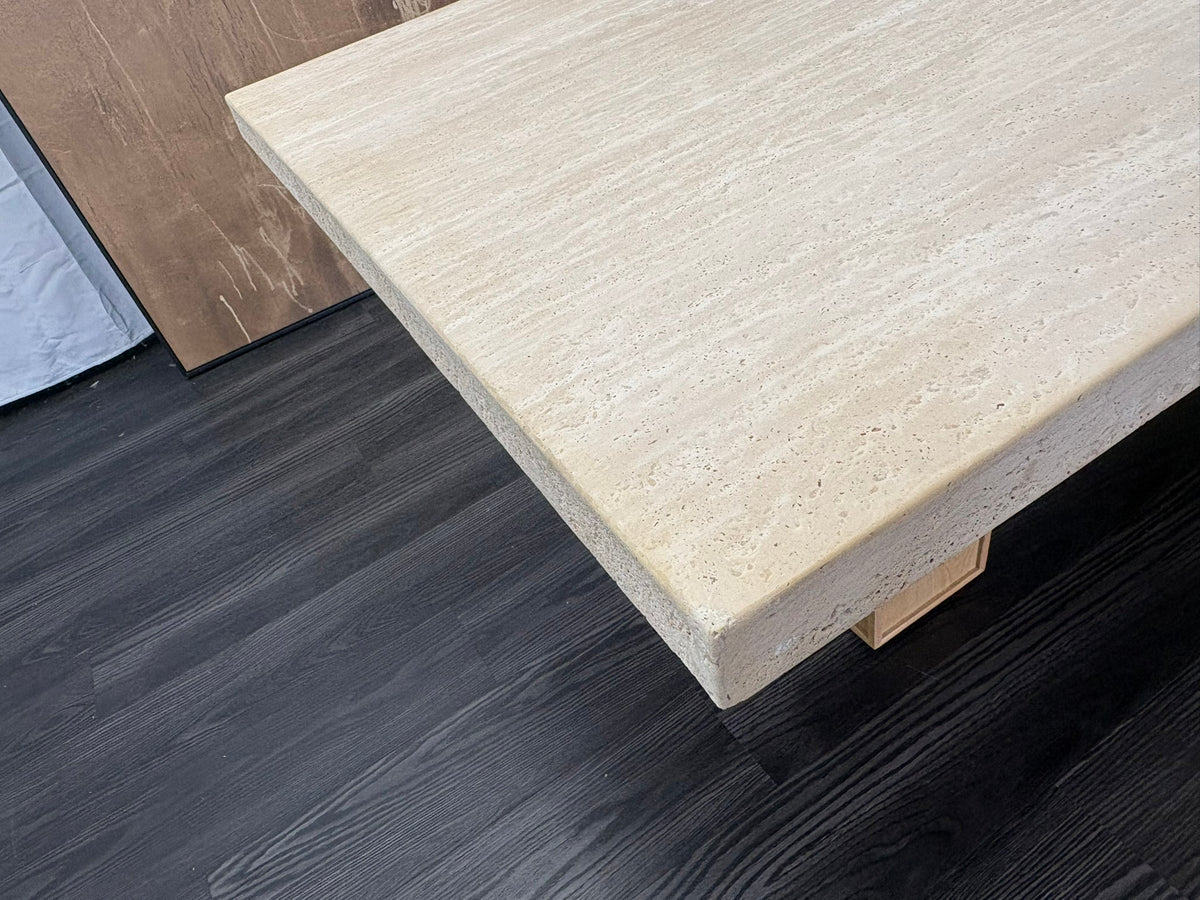 RH Restoration Hardware Lumi Rectangular Dining Table
72" | Light Oak | Turkish Travertine