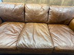 RH Original Lancaster Leather 3-Cushion Sofa – 7' Petite 38"D | Italian Brompton Cocoa | Down-Feather | Pre-Owned
