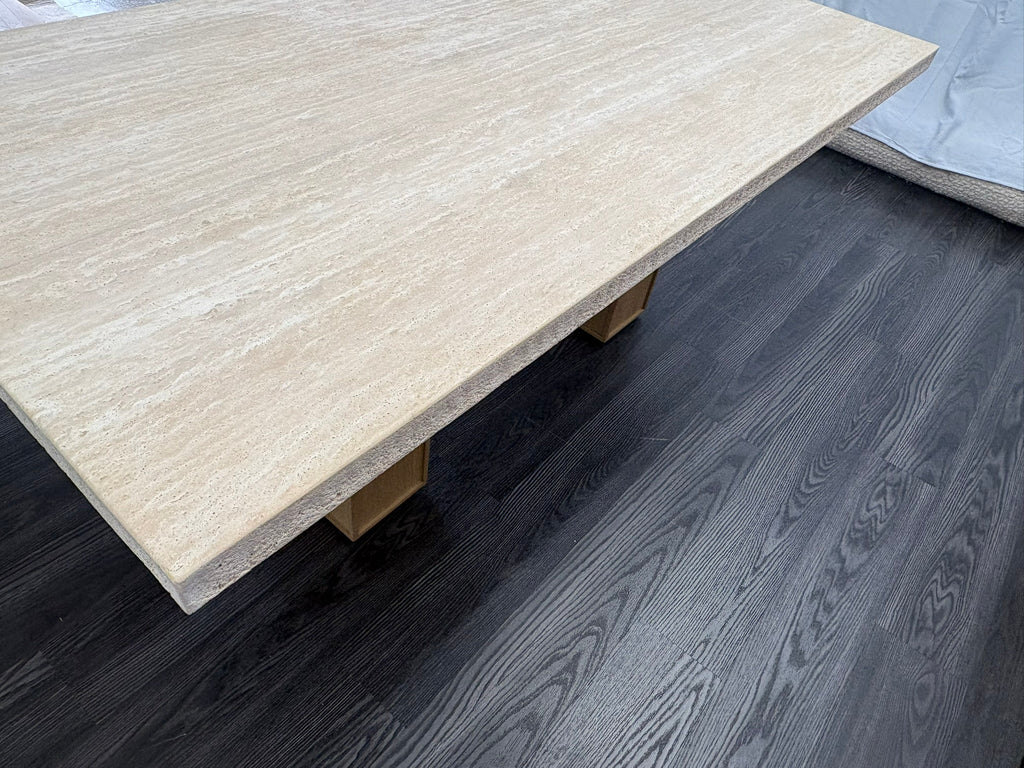 RH Restoration Hardware Lumi Rectangular Dining Table
72" | Light Oak | Turkish Travertine
