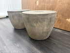 RH Vetro Round Side Table – 21" Diam. × 16"H | Dark Grey | Set of 2 | Pre-Owned