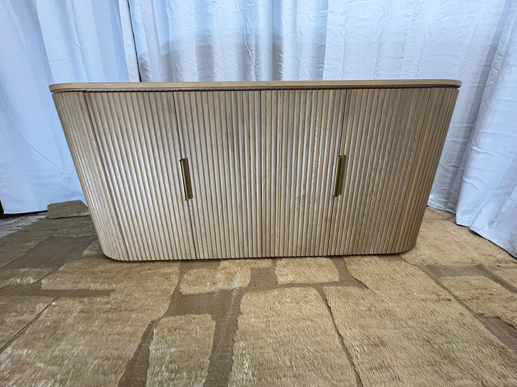RH Byron 4-Door Sideboard — 84” Light Oak | Reeded American White Oak | Artisan Crafted (3 of 3)