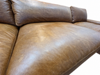 RH Maxwell Leather U-Chaise Sectional – 8' Armless Sofa with Dual Luxe Chaises in Italian Berkshire Leather (Chestnut)