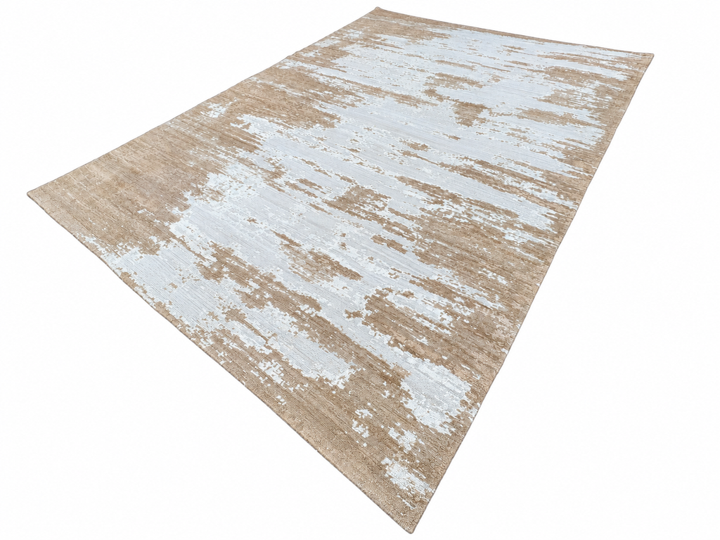 RH Kasir Wool & Silk Rug – 10' x 14' Wheat/Camel | Hand-Knotted Wool & Silk