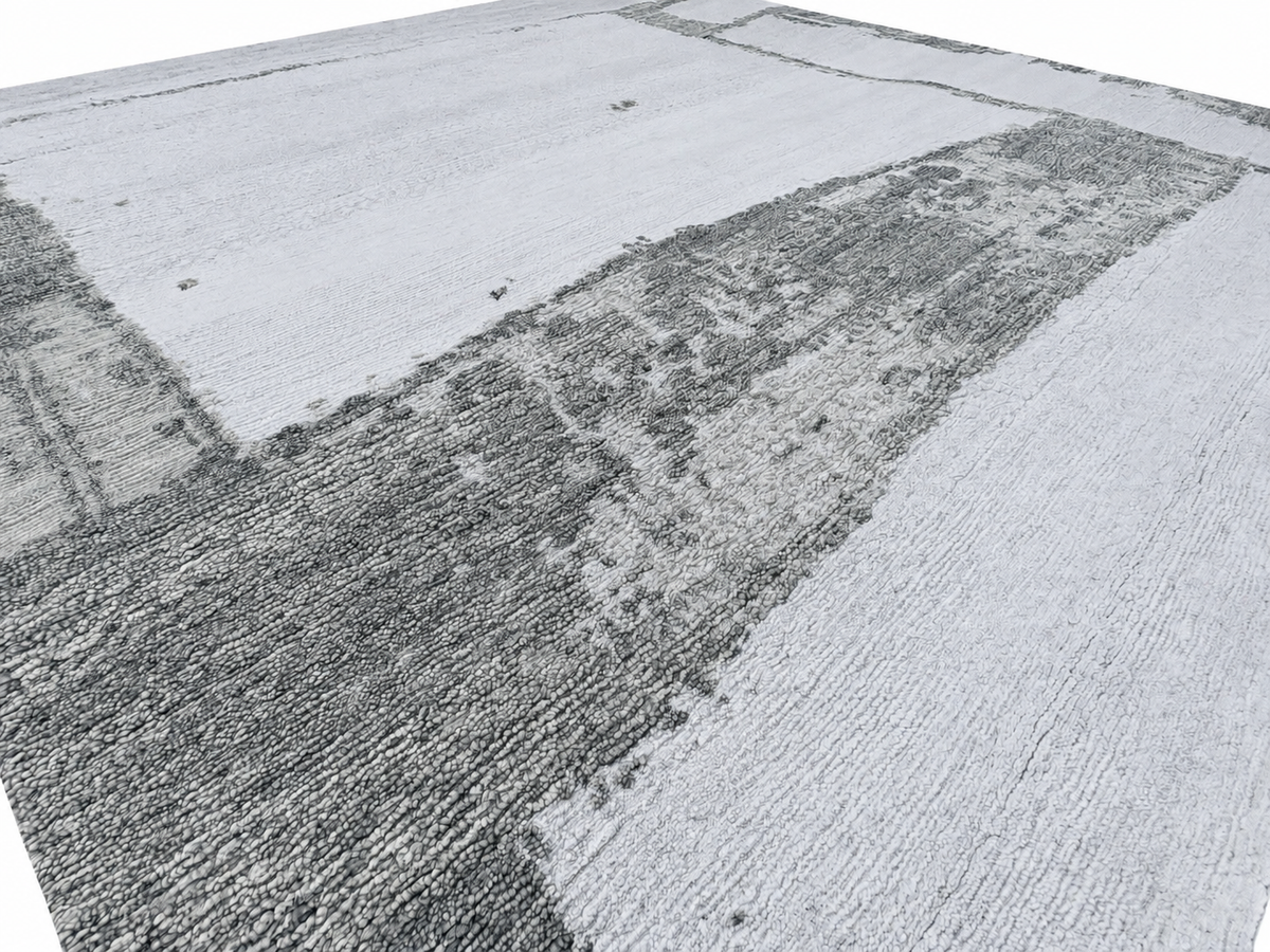 RH Nihal Wool Rug – 10' × 14' Multi Grey | 100% Hand-Spun Wool | Hand-Knotted | Abstract Geometric Design | Made in Nepal