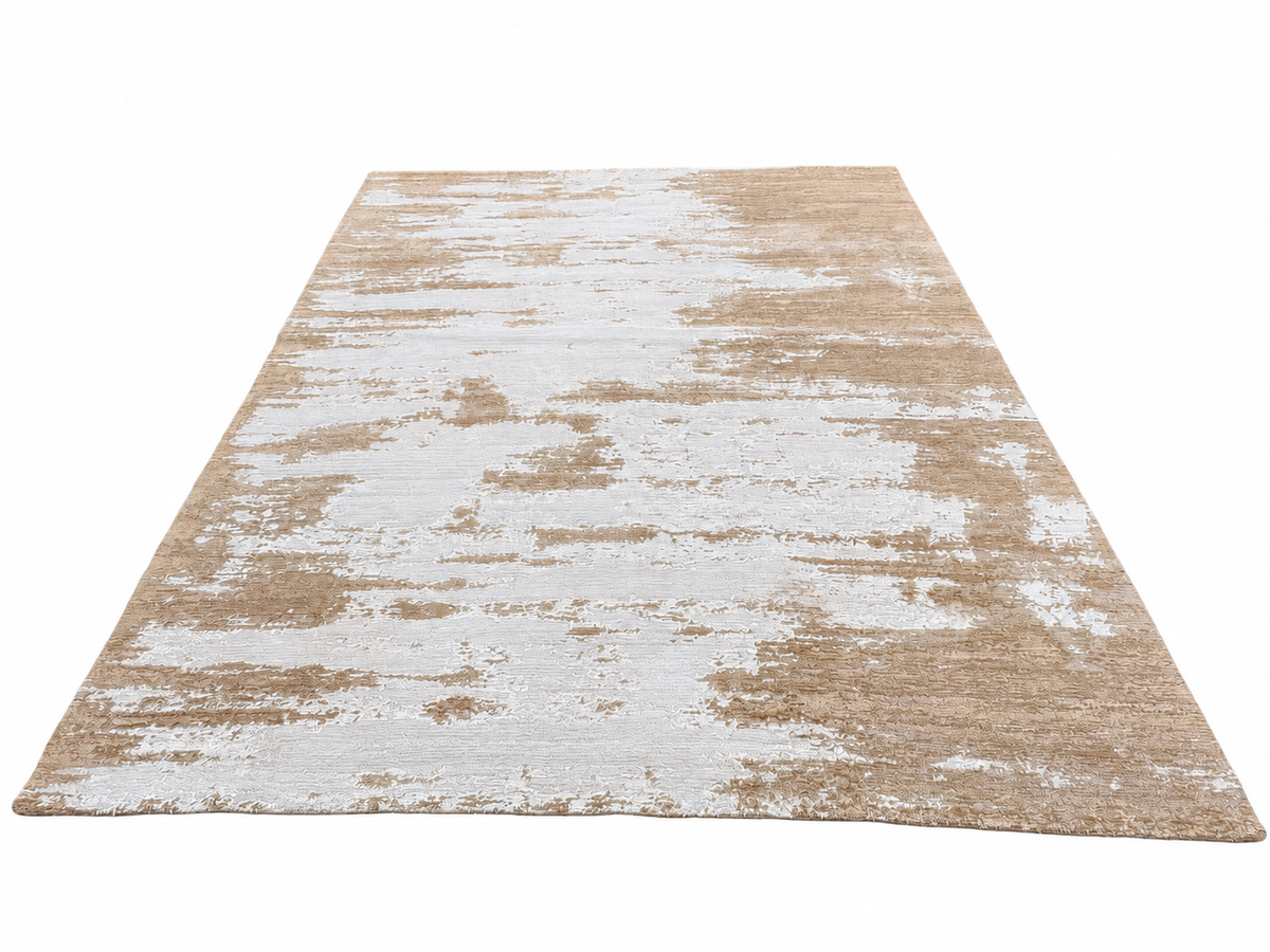 RH Kasir Wool & Silk Rug – 10' x 14' Wheat/Camel | Hand-Knotted Wool & Silk