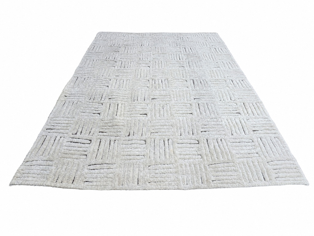 RH Basanti Rug – 9' × 12' Marled Ivory/Charcoal | Hand-Knotted Wool Blend | Contemporary Himalayan-Inspired Design (Rug 2)