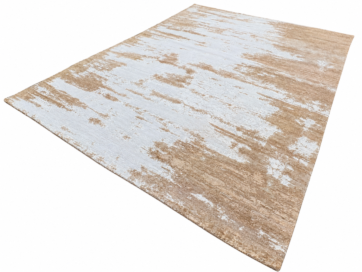 RH Kasir Wool & Silk Rug – 10' x 14' Wheat/Camel | Hand-Knotted Wool & Silk