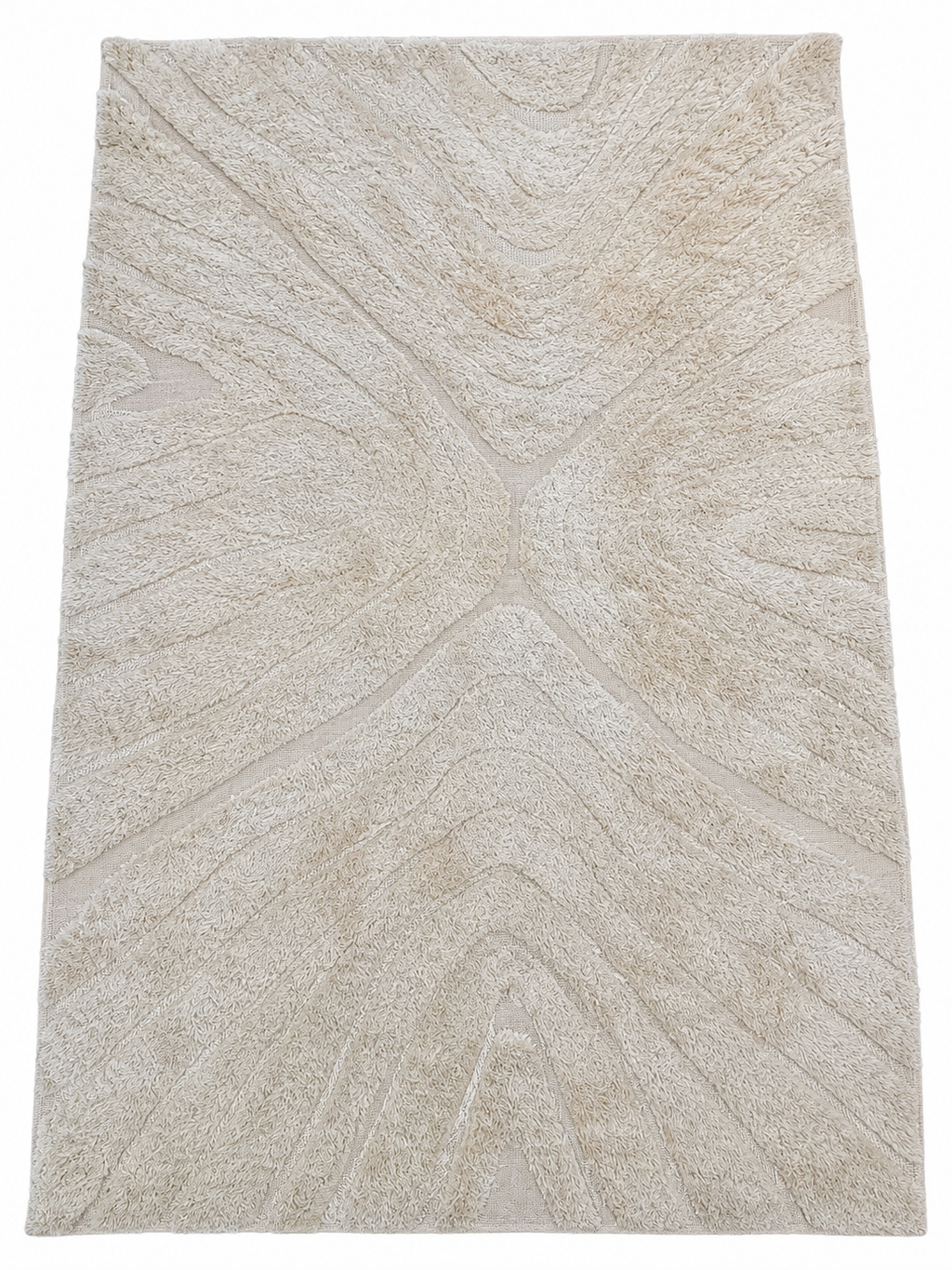 RH Tarras Wool Rug – 10' × 14' Wheat | 100% Hand-Spun Wool | Hand-Knotted | Sculptural High-Low Texture