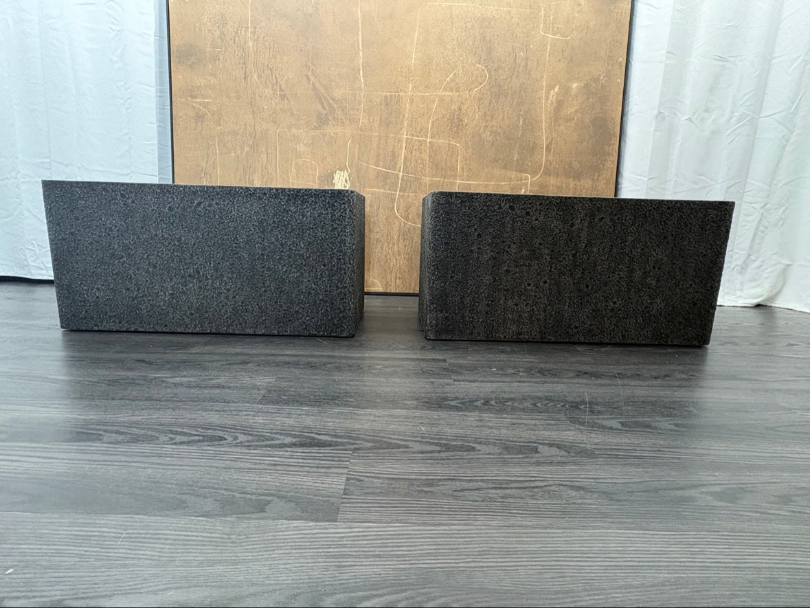 RH Paxos Square Planter – Size F 39½"W × 19½"D × 19½"H | Carbon | Set of 2 | Upscale Staging