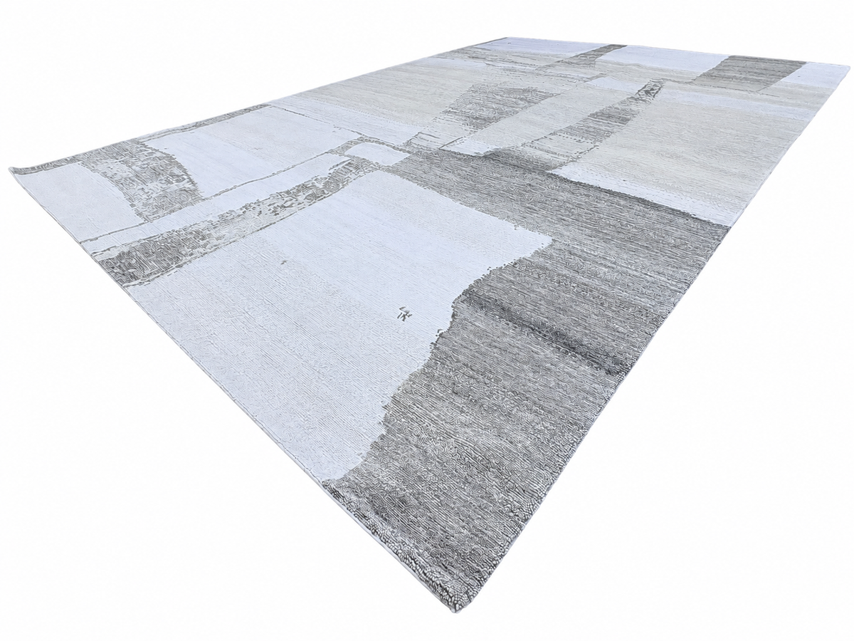 RH Nihal Wool Rug – 10' × 14' Multi Grey | 100% Hand-Spun Wool | Hand-Knotted | Abstract Geometric Design | Made in Nepal