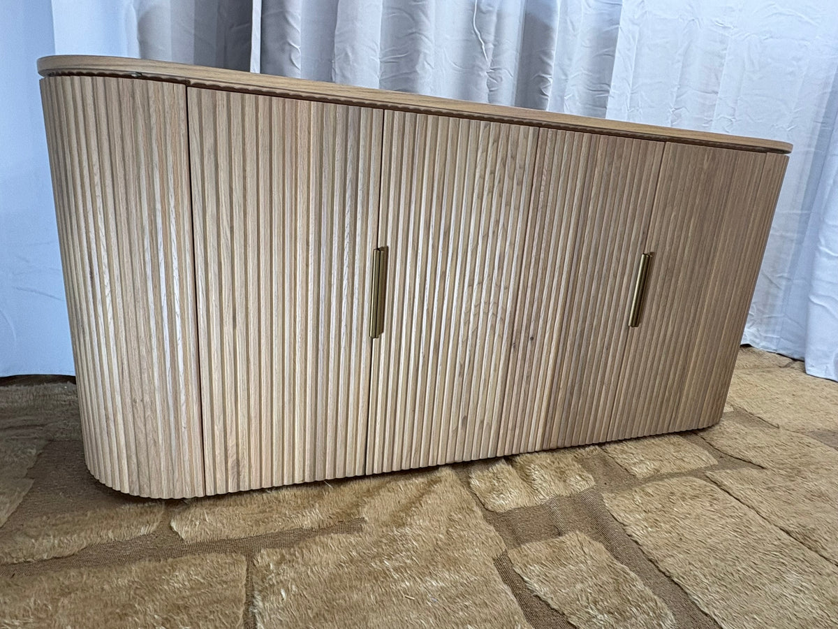 RH Byron 4-Door Sideboard — 84” Light Oak | Reeded American White Oak | Artisan Crafted (2 of 3)