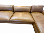RH Maxwell Leather U-Chaise Sectional – 8' Armless Sofa with Dual Luxe Chaises in Italian Berkshire Leather (Chestnut)