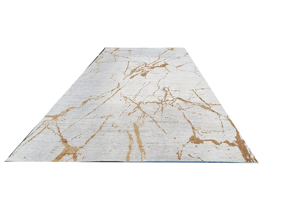 RH Lakshmi Wool Rug – 10' × 14' Cream / Bronze | Hand-Knotted Himalayan Wool & Jute | Made in Nepal