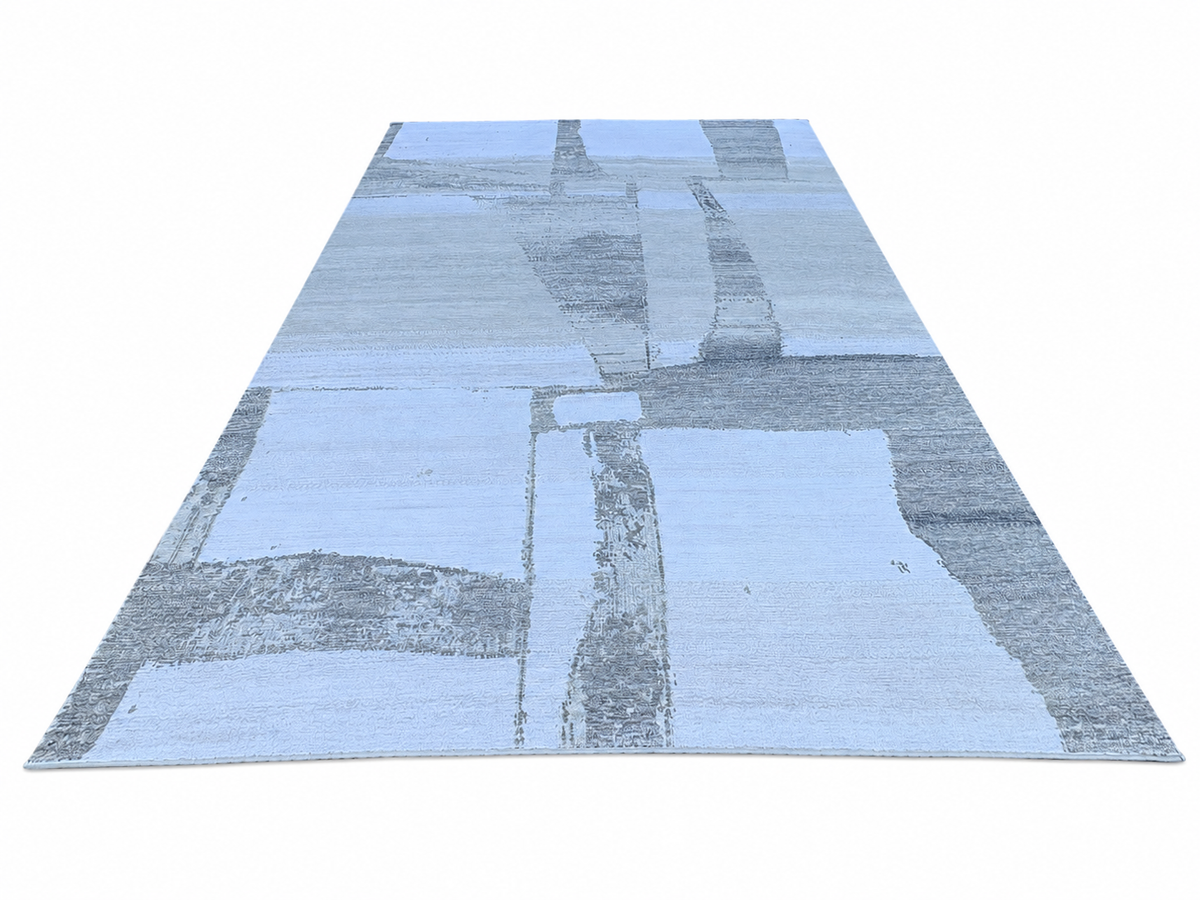 RH Nihal Wool Rug – 10' × 14' Multi Grey | 100% Hand-Spun Wool | Hand-Knotted | Abstract Geometric Design | Made in Nepal