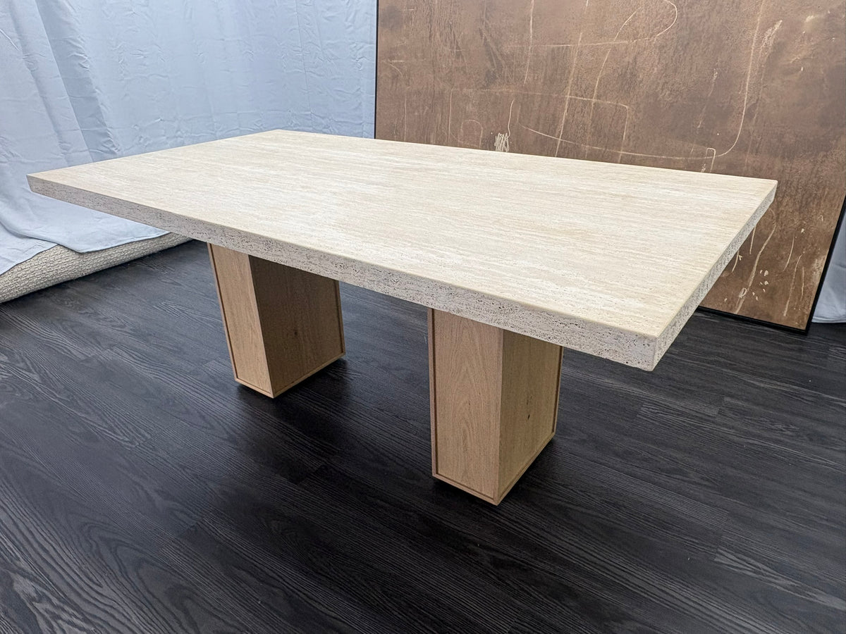 RH Restoration Hardware Lumi Rectangular Dining Table
72" | Light Oak | Turkish Travertine