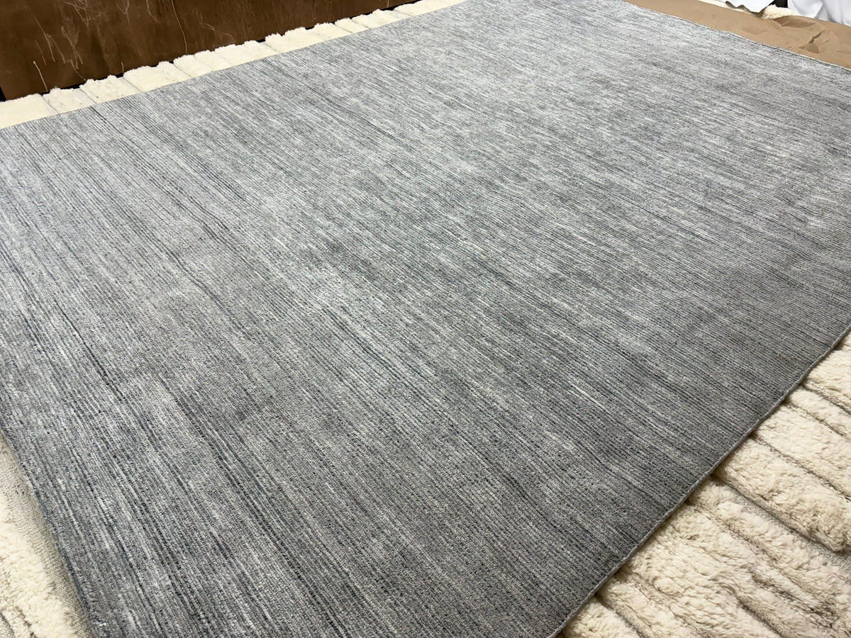 RH Performance Rug – Approx. 9' × 12' Marled Ocean (Attributed) | Hand-Loomed Performance Construction | Textural Contemporary Design