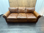 RH Original Lancaster Leather 3-Cushion Sofa – 7' Petite 38"D | Italian Brompton Cocoa | Down-Feather | Pre-Owned