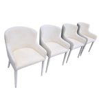 Restoration Hardware Nicola Slope Fabric Dining Side Chairs (Set of 4) – Performance Velvet, Natural