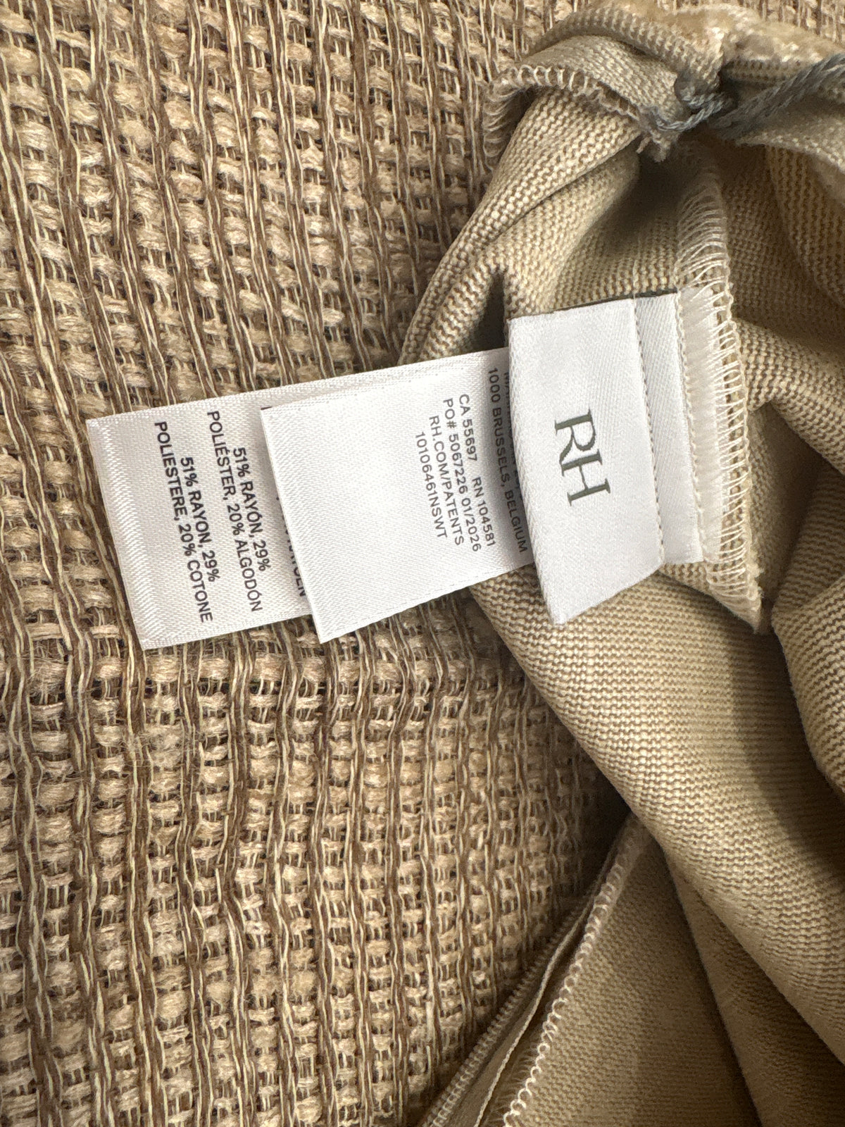 RH Restoration Hardware Velvet Brushstroke Abstract Pillow Cover