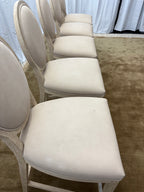 Set of Five RH French Contemporary Round Leather Counter Stools