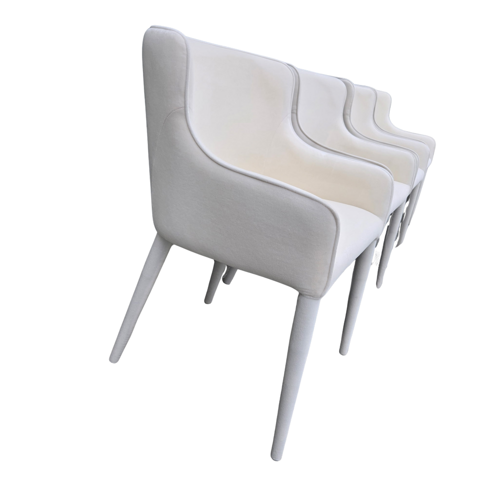 Restoration Hardware Nicola Slope Fabric Dining Side Chairs (Set of 4) – Performance Velvet, Natural