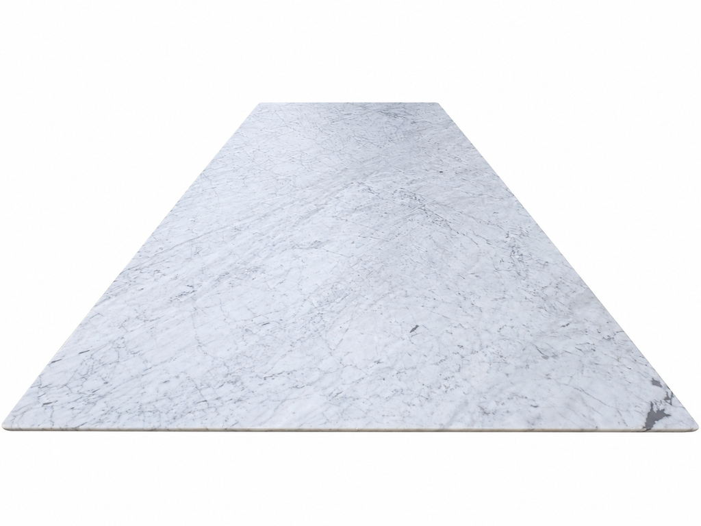 RH Aero Stone Rectangular Dining Table – 120" | Italian Carrara Marble Top | Cast Iron Pedestal Base