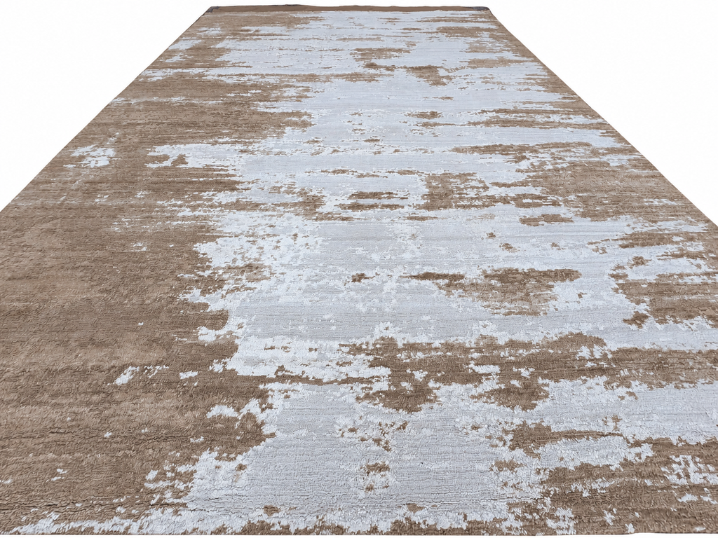 RH Kasir Wool & Silk Rug – 10' x 14' Wheat/Camel | Hand-Knotted Wool & Silk