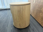 RH Byron Open Nightstand – 32" Light Oak | American White Oak | Reeded Detail | Soft-Close Drawer