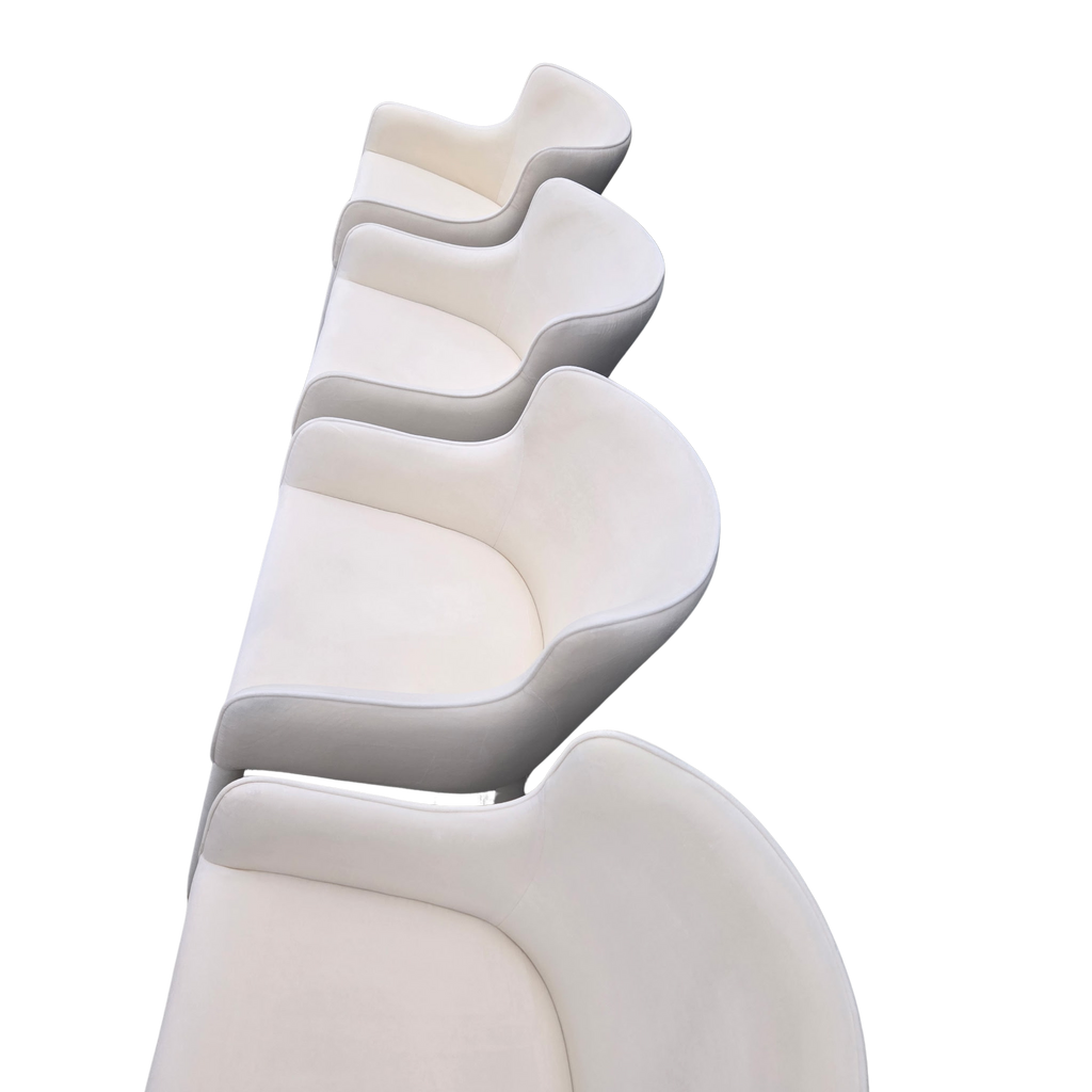 Restoration Hardware Nicola Slope Fabric Dining Side Chairs (Set of 4) – Performance Velvet, Natural