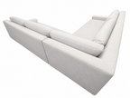 RH Modena Track Arm Left-Arm Bench-Cushion L-Sectional – Perennials Performance Textured Linen Weave in Mist