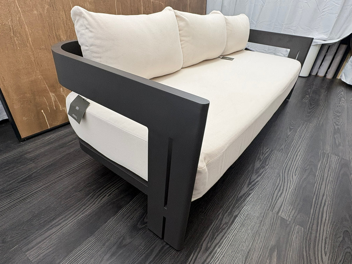 RH Restoration Hardware Matira Aluminum Sofa
Designed by Harrison & Nicholas Condos
84" | Iron Finish | Natural Performance Textured Weave