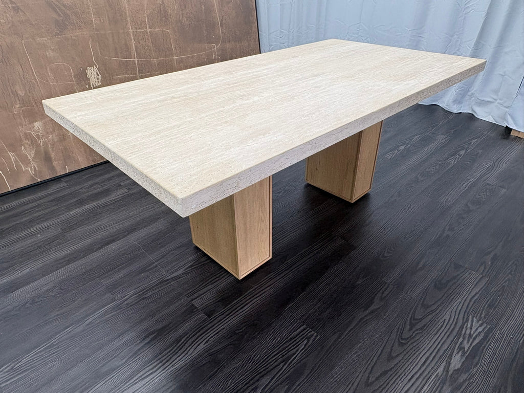 RH Restoration Hardware Lumi Rectangular Dining Table
72" | Light Oak | Turkish Travertine