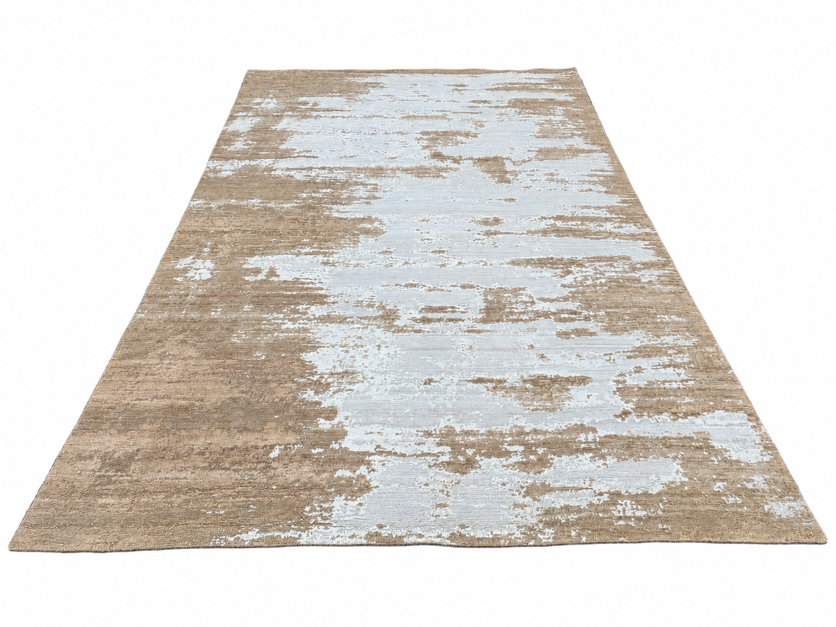 RH Kasir Wool & Silk Rug – 10' x 14' Wheat/Camel | Hand-Knotted Wool & Silk