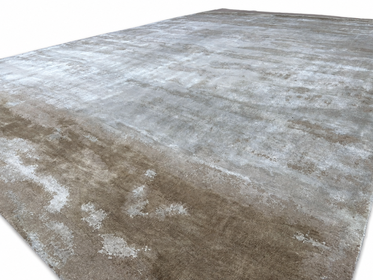 RH Suvali Silk & Wool Rug – 10' × 14' Wheat Multi | 90% Silk | Hand-Knotted | 84 Persian Knots Per Square Inch