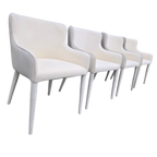 Restoration Hardware Nicola Slope Fabric Dining Side Chairs (Set of 4) – Performance Velvet, Natural