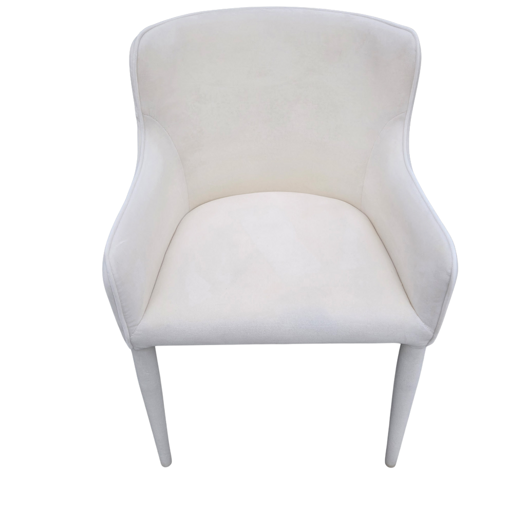 Restoration Hardware Nicola Slope Fabric Dining Side Chairs (Set of 4) – Performance Velvet, Natural