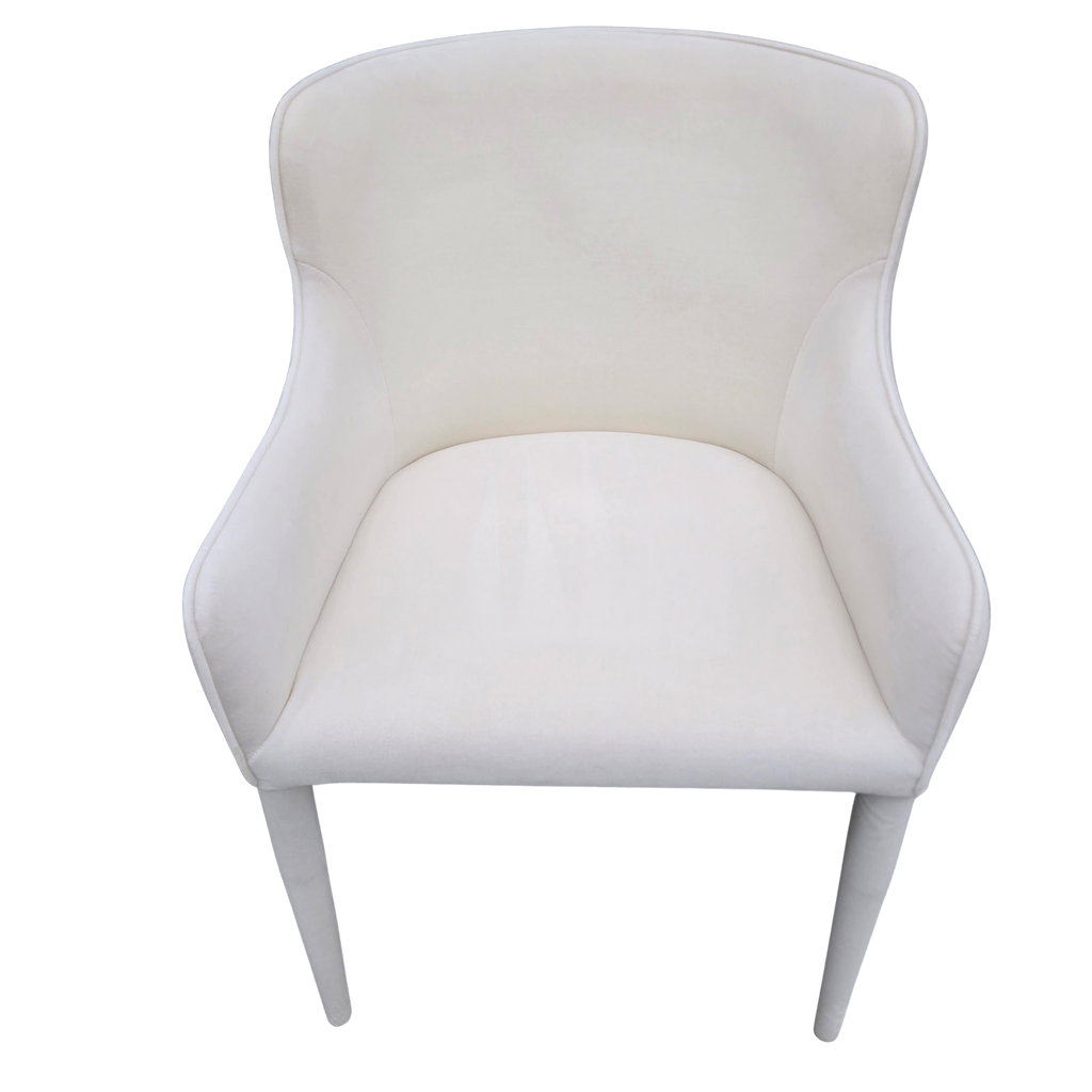 Restoration Hardware Nicola Slope Fabric Dining Side Chairs (Set of 4) – Performance Velvet, Natural