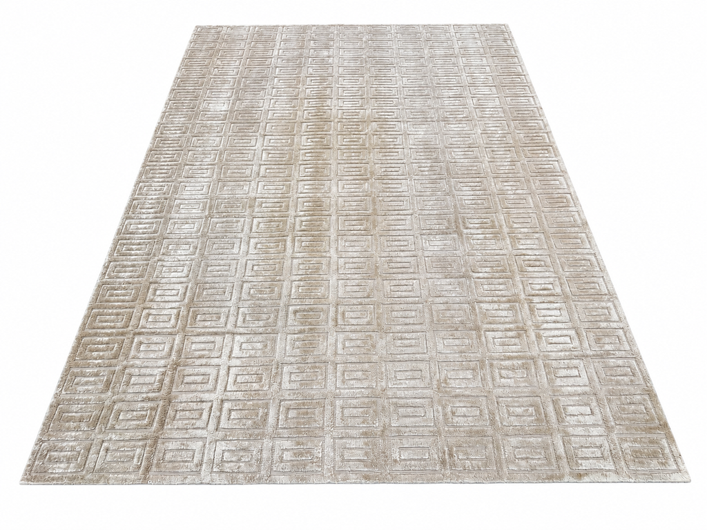 RH Rajouri Silk & Wool Rug – 9' × 12' Sand | Hand-Knotted Silk & Wool | Hand-Carved | Made in Nepal