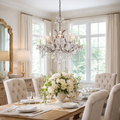 RH 19th C. Rococo Iron & Crystal Round Chandelier