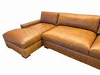 RH Maxwell Leather U-Chaise Sectional – 8' Armless Sofa with Dual Luxe Chaises in Italian Berkshire Leather (Chestnut)