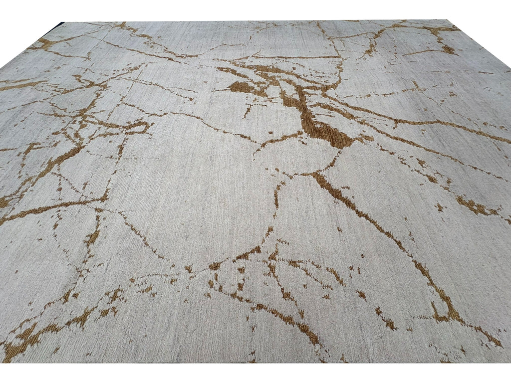 RH Lakshmi Wool Rug – 10' × 14' Cream / Bronze | Hand-Knotted Himalayan Wool & Jute | Made in Nepal