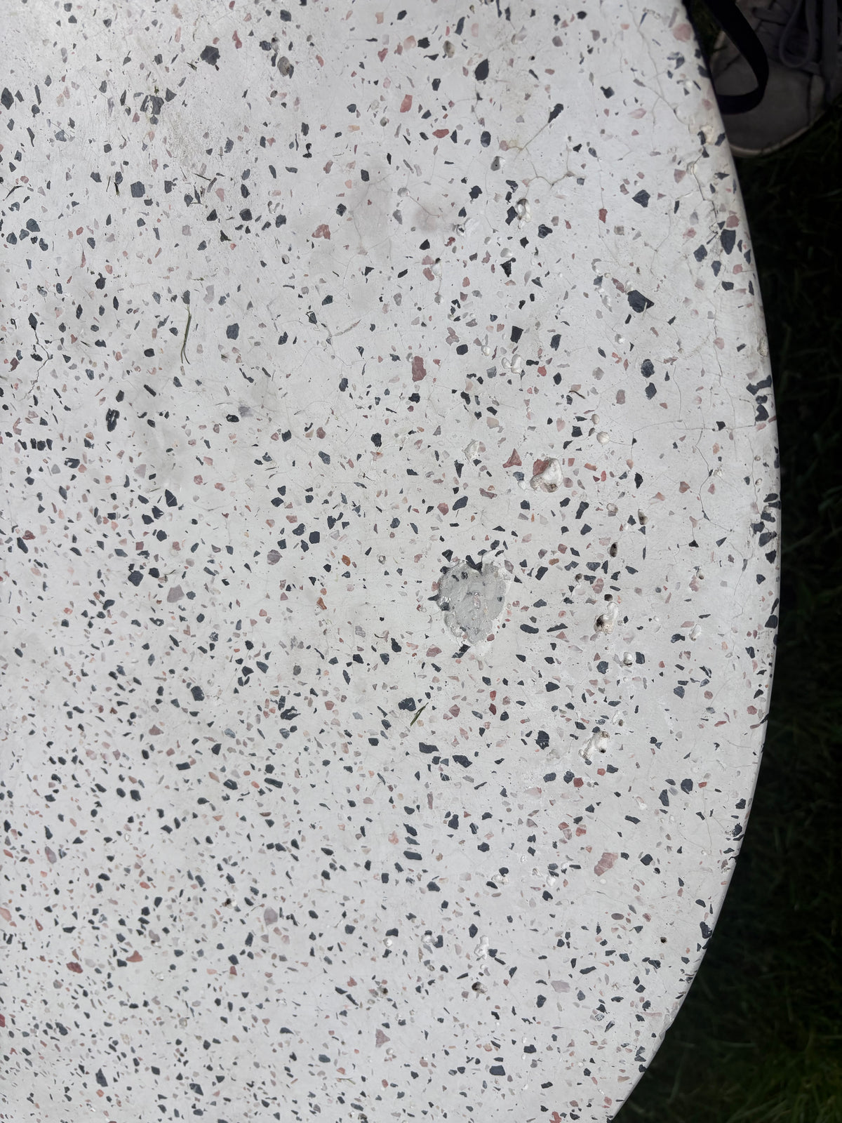 West Elm Sculpted Terrazzo Indoor/Outdoor Drum Table Set